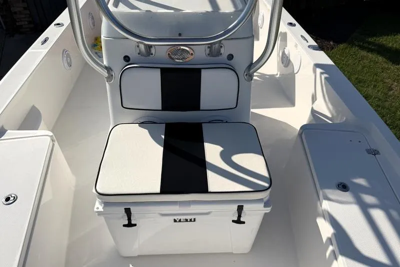 Slide: The Image of 2012 Edgewater 240 Inshore boat interior with Yeti cooler seat. - 39