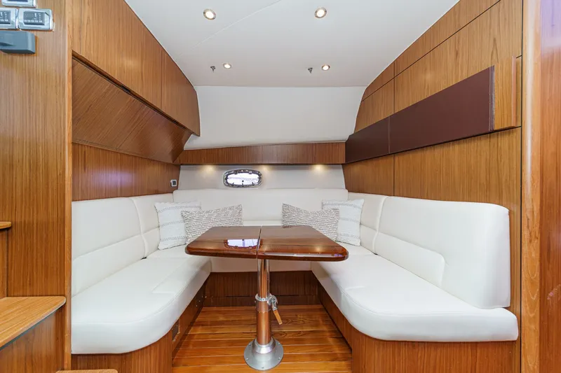 Slide: The Image of Interior of 2018 Tiara Yachts 43 Open with elegant seating area. - 35