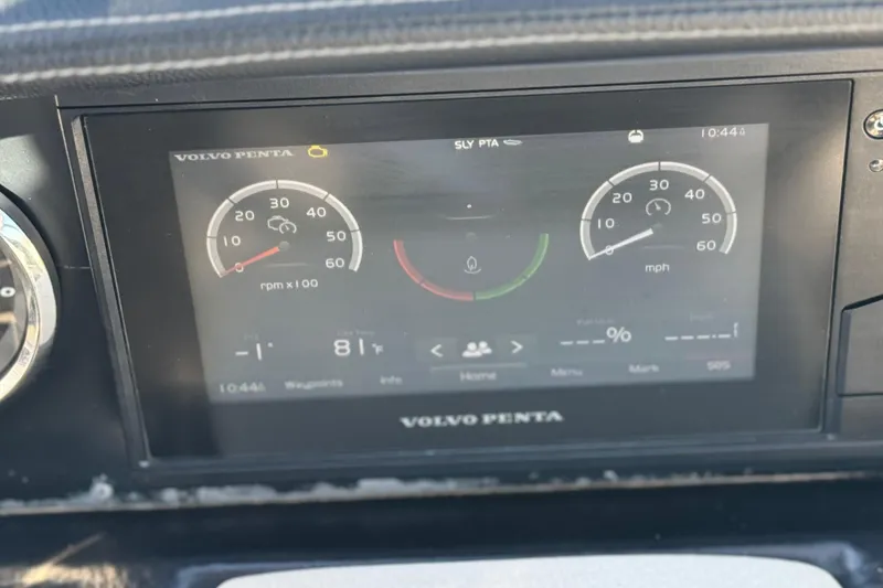 Slide: The Image of Dashboard of a 2020 Crownline Eclipse E255 SURF boat with Volvo Penta display. - 35