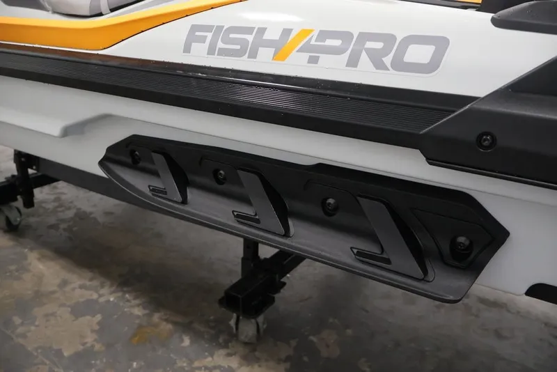 Slide: The Image of 2026 Sea-Doo FishPro Trophy 170 side view, showcasing sleek design and branding. - 24