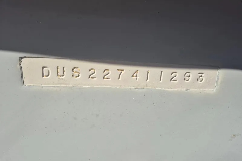 Slide: The Image of Hull identification number on 1993 Dusky 227 Open Fisherman boat. - 4