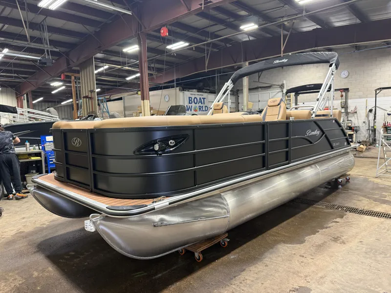 Slide: The Image of 2026 Bentley Pontoons Legacy 220 QSB displayed indoors. - 38