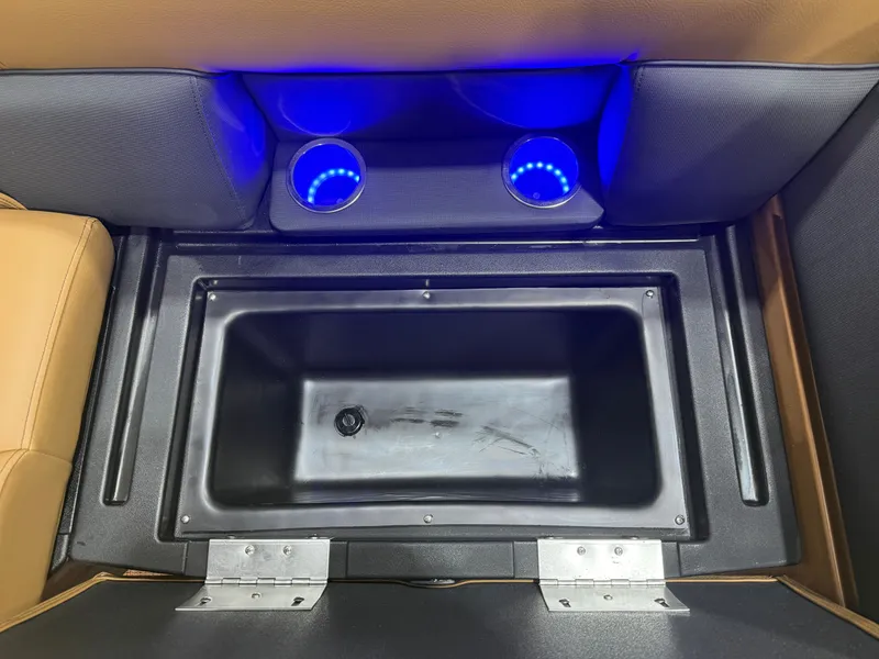 Slide: The Image of Interior of Bentley Pontoons Legacy 220 with illuminated cup holders. - 24