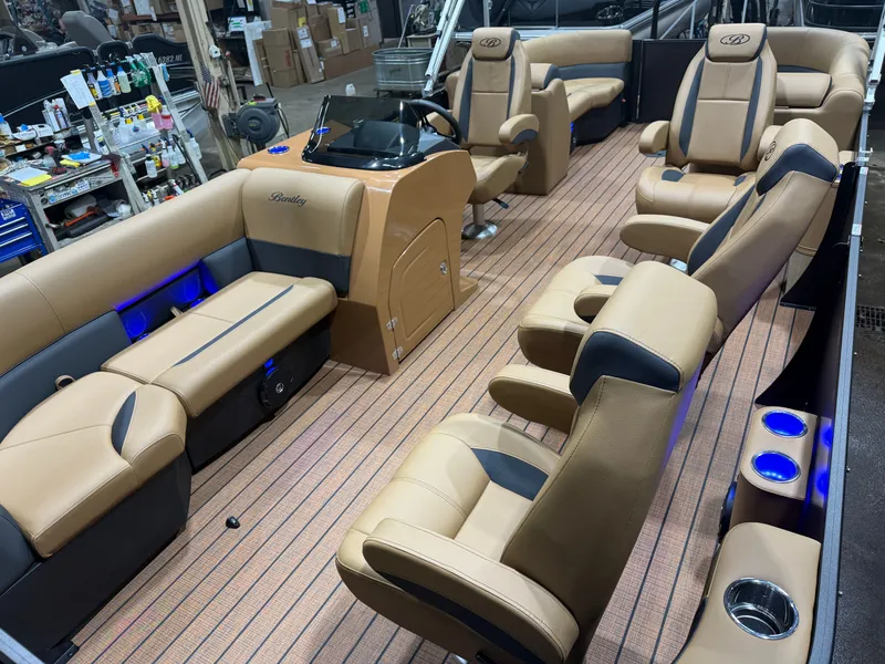 Slide: The Image of Interior of Bentley Pontoons Legacy 220 Navigator DL Quad Lounge 2026. - 28
