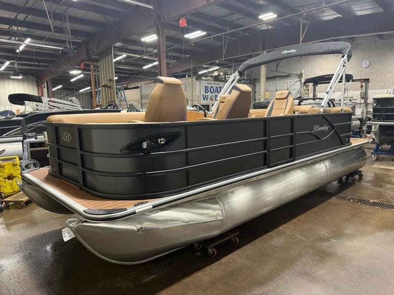 Slide: The Image of 2026 Bentley Pontoons Legacy 220 Navigator DL in showroom. - 36