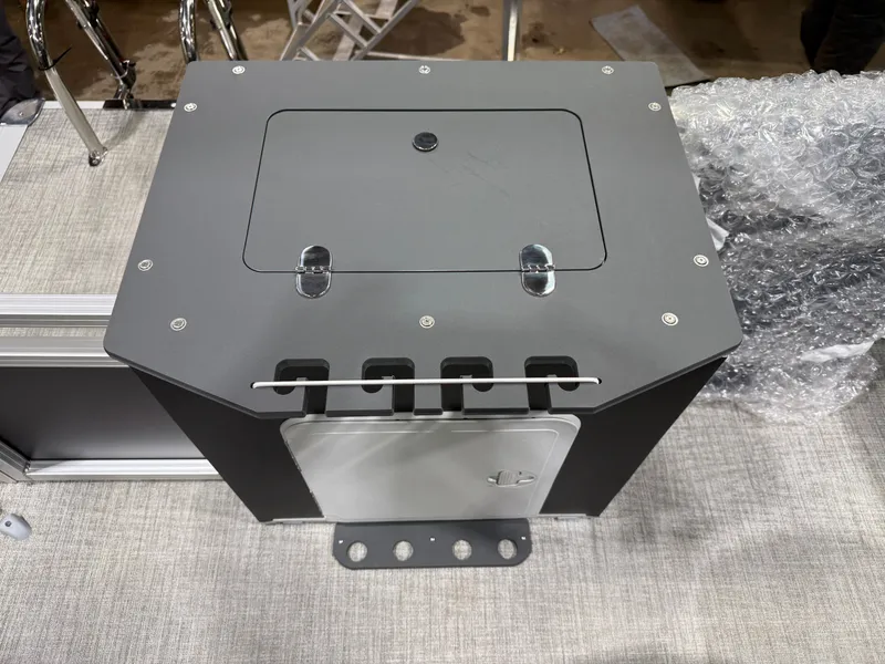 Slide: The Image of 2026 Tahoe Sport Rear Fish 2180 boat accessory, gray cover. - 20