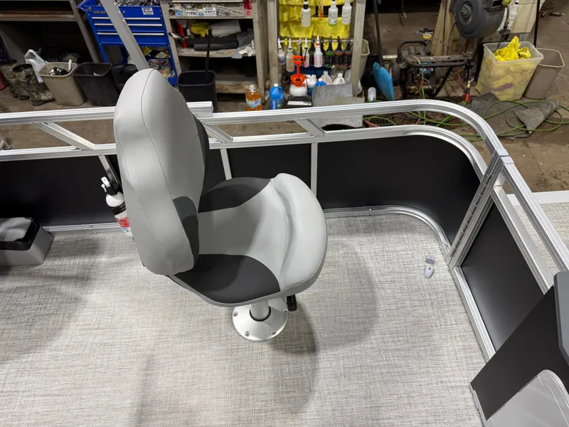 Slide: The Image of Interior of 2026 Tahoe Sport Rear Fish 2180 with gray seat. - 21