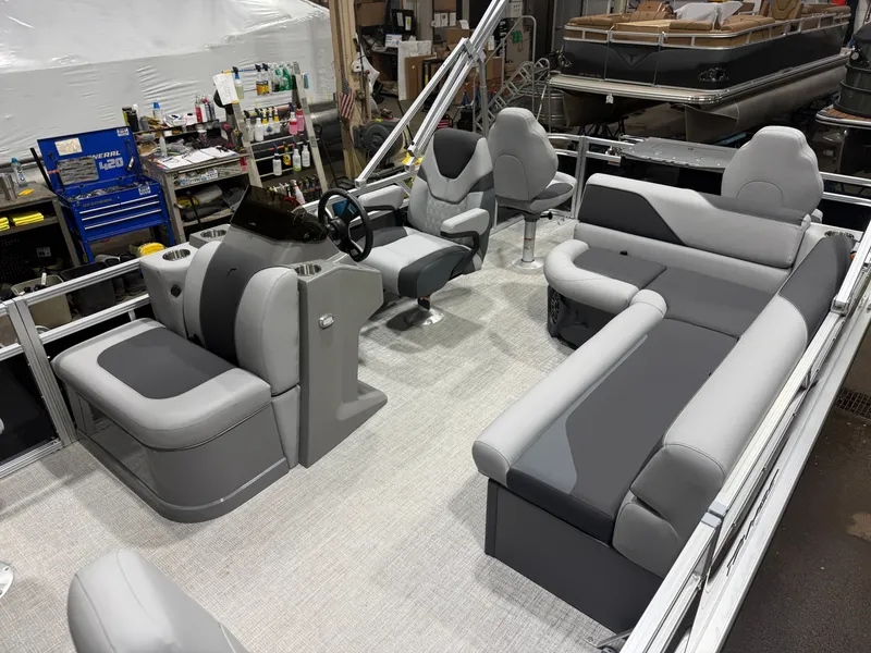Slide: The Image of Interior of 2026 Tahoe Sport Quad Fish Pontoon. - 3