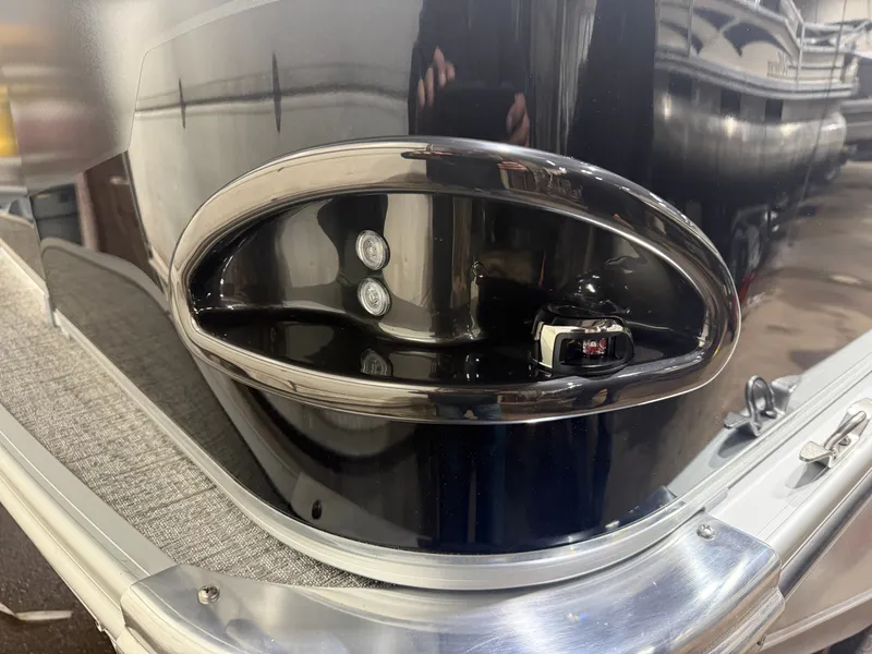 Slide: The Image of Close-up of 2026 Tahoe Sport Quad Fish pontoon boat. - 33