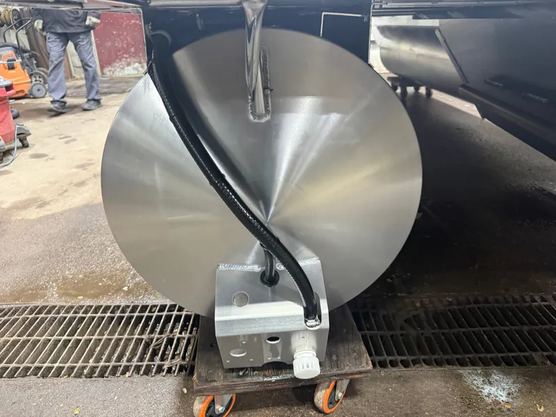 Slide: The Image of Tahoe Sport Quad Fish 1980 Pontoon 2026, close-up of undercarriage. - 36