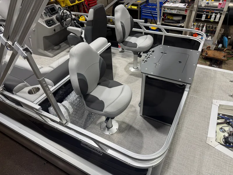 Slide: The Image of Interior of 2026 Tahoe Sport Quad Fish Pontoon. - 4
