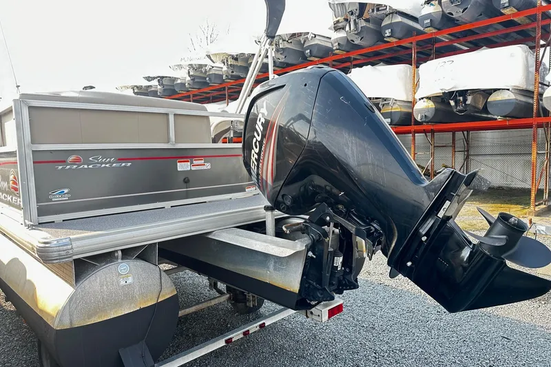 Slide: The Image of 2018 Sun Tracker Bass Buggy 18 Classic Series with Mercury outboard motor. - 3