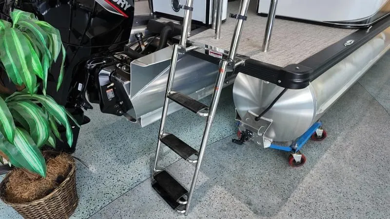 Slide: The Image of 2025 Avalon LSZ boat with ladder and motor - 33