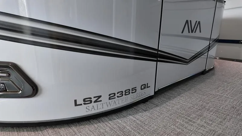 Slide: The Image of 2025 Avalon LSZ 2385 QL Saltwater Series boat design. - 5