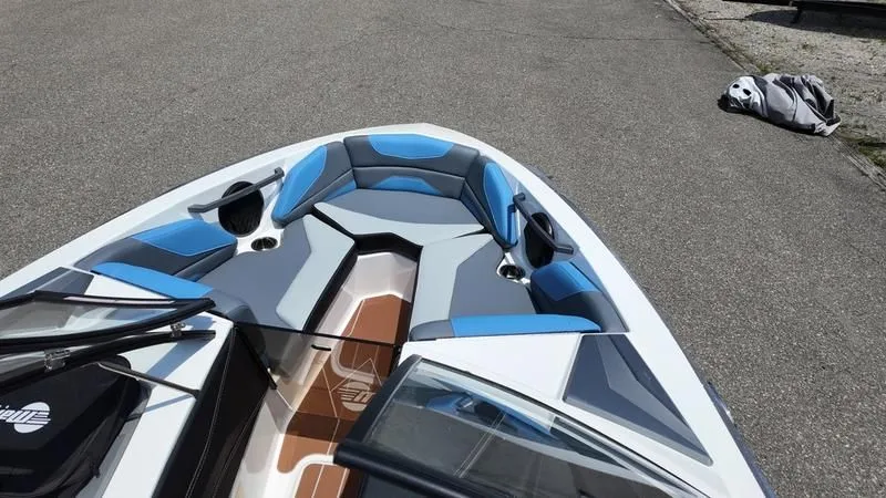 Slide: The Image of Interior of 2025 Malibu TXi with blue and gray seating. - 6