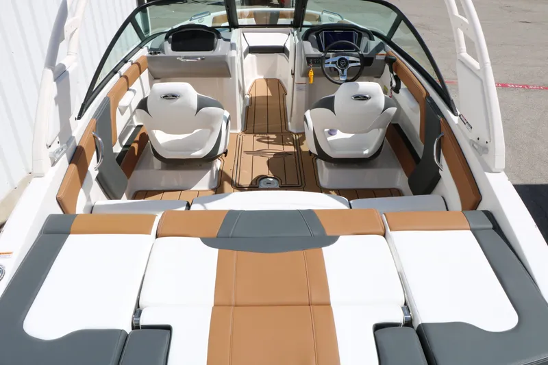 Slide: The Image of Interior of 2026 Chaparral 21 SSi with modern seating. - 18