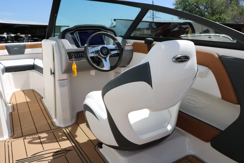 Slide: The Image of Interior of 2026 Chaparral 21 SSi featuring modern helm. - 29