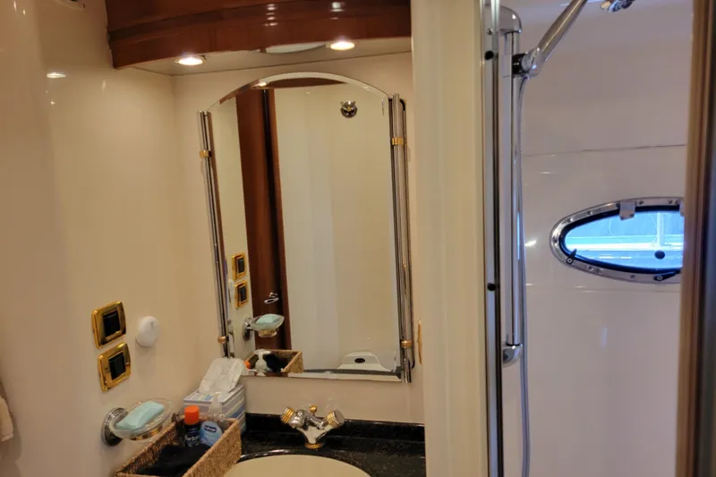 Slide: The Image of Luxurious bathroom interior of 2001 Carver 570 Voyager Pilothouse yacht. - 75