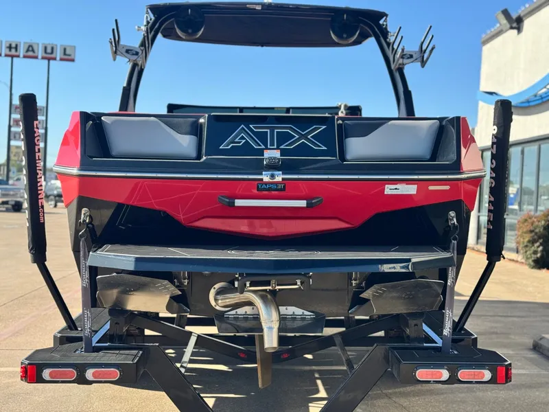 Slide: The Image of Rear view of 2022 ATX Surf Boats 24 Type-S on trailer. - 4