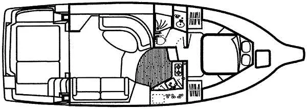 Slide: The Image of 1999 Silverton 351 Sedan floor plan, interior layout. - 26