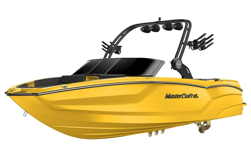 Slide: The Image of Manufacturer Provided Image: 2026 MasterCraft NXT23 boat in vibrant yellow with sleek design and modern features. - 8