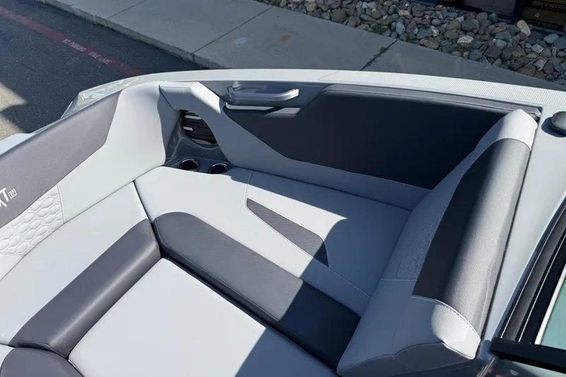 Slide: The Image of Interior seating of 2026 MasterCraft NXT22 boat, featuring sleek, modern design. - 27