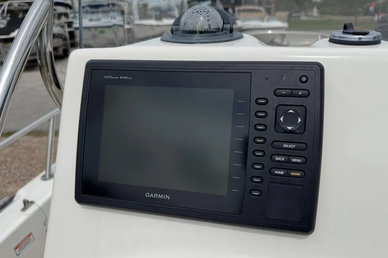Slide: The Image of Garmin GPSMAP 840xs on 2004 Boston Whaler 190 Nantucket boat dashboard. - 4