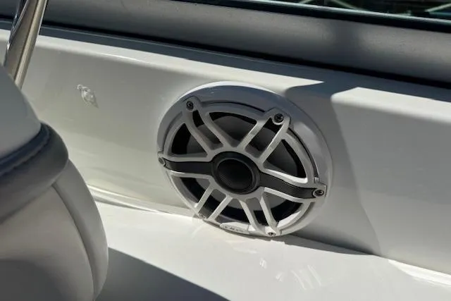 Slide: The Image of Boat speaker on a 2007 Formula 353 FASTech, mounted on white interior panel. - 25