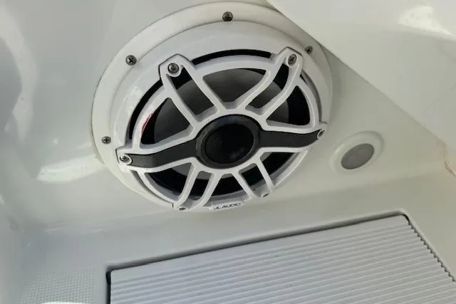 Slide: The Image of 2007 Formula 353 FASTech boat speaker with white grille in cabin interior. - 28