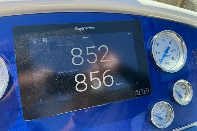 Slide: The Image of Dashboard of 2007 Formula 353 FASTech showing engine hours and gauges. - 31