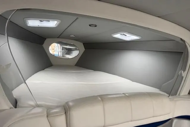 Slide: The Image of 2007 Formula 353 FASTech cabin interior with white upholstery and modern design. - 46