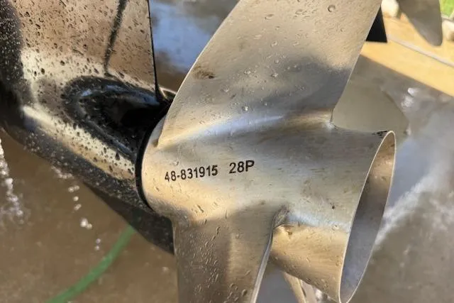 Slide: The Image of Stainless steel boat propeller with engraved numbers, Formula 353 FASTech 2007 model. - 57