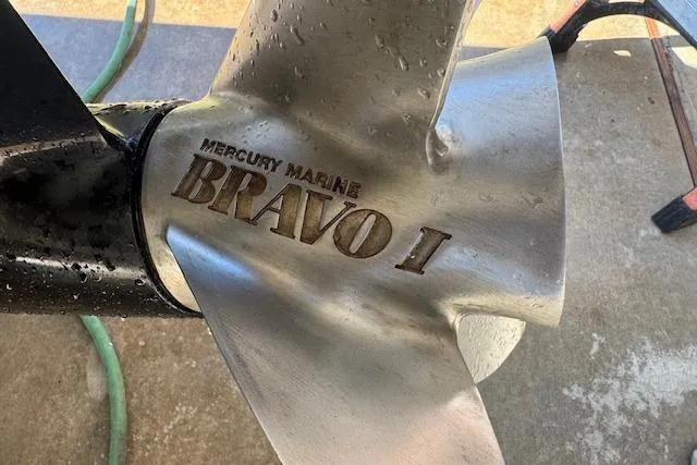 Slide: The Image of Mercury Marine Bravo I propeller on a 2007 Formula 353 FASTech boat. - 59