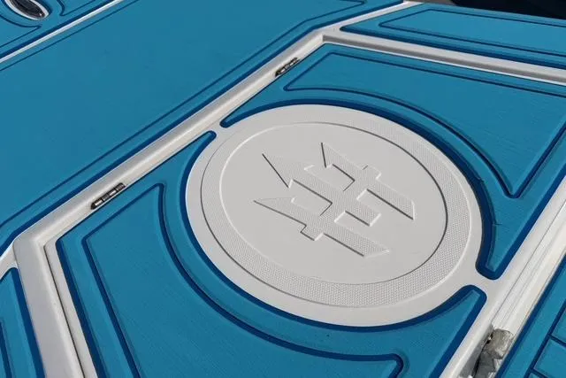 Slide: The Image of Blue deck of 2019 American Marine H:Skiff H13 with embossed logo. - 11