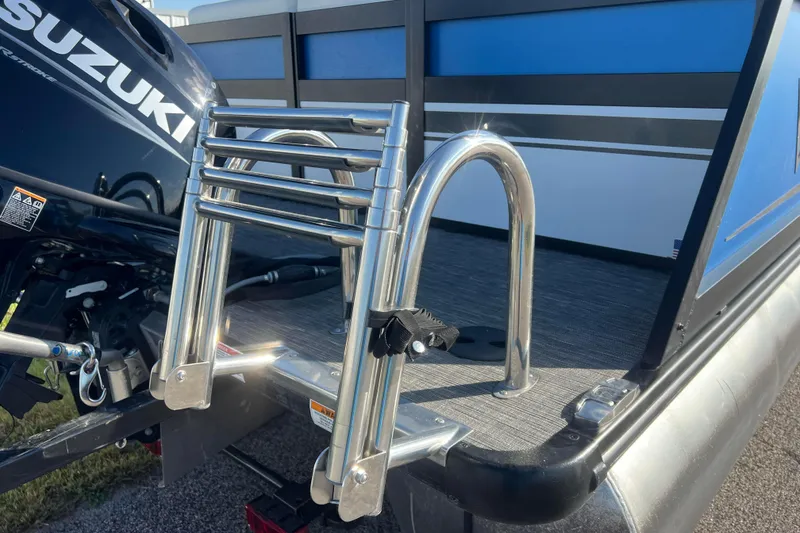 Slide: The Image of Stainless steel boat ladder on a 2022 Viaggio Diamante Q with Suzuki engine. - 12