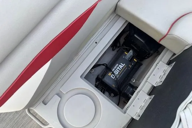 Slide: The Image of Interior storage compartment of 2022 Bennington S 18 Fishing boat with digital equipment. - 17