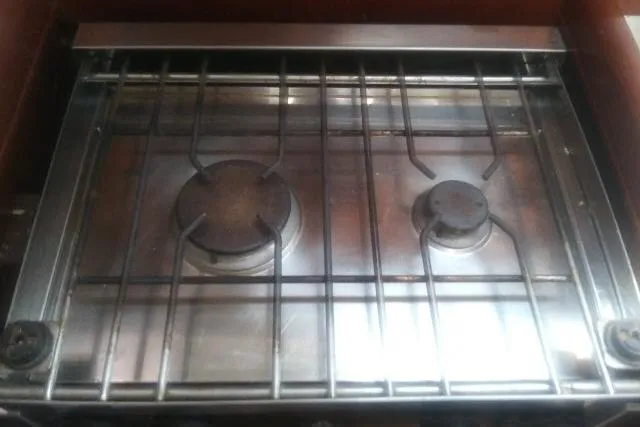 Slide: The Image of Stainless steel stove with two burners on a 2005 Beneteau 393 yacht. - 11