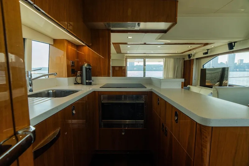 Slide: The Image of Luxurious kitchen interior of 2016 Sunseeker Manhattan 65 yacht with modern amenities. - 14