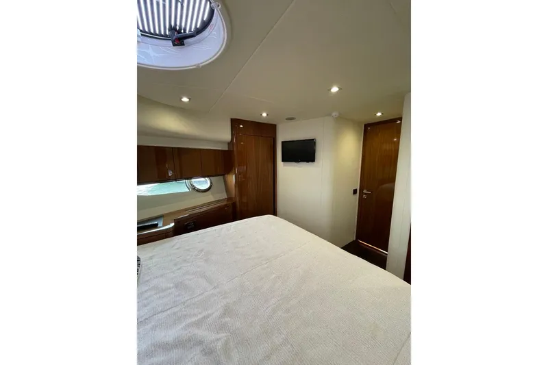 Slide: The Image of Luxurious cabin interior of 2016 Sunseeker Manhattan 65 yacht with modern amenities. - 30