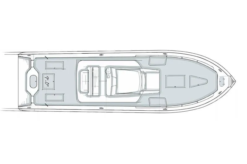 Slide: The Image of Manufacturer Provided Image: Top view of 2023 Yellowfin 42 Offshore boat layout. - 62