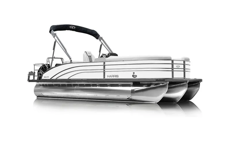 Slide: The Image of Manufacturer Provided Image: 2025 Harris Sunliner 230 pontoon boat with sleek design and modern features. - 11