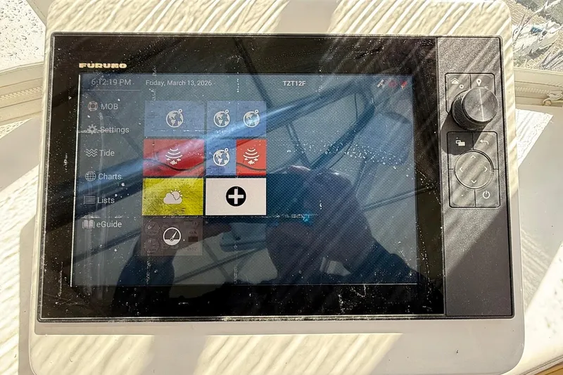 Slide: The Image of Furuno marine navigation display on a 1963 Rybovich 45 Convertible boat. - 26