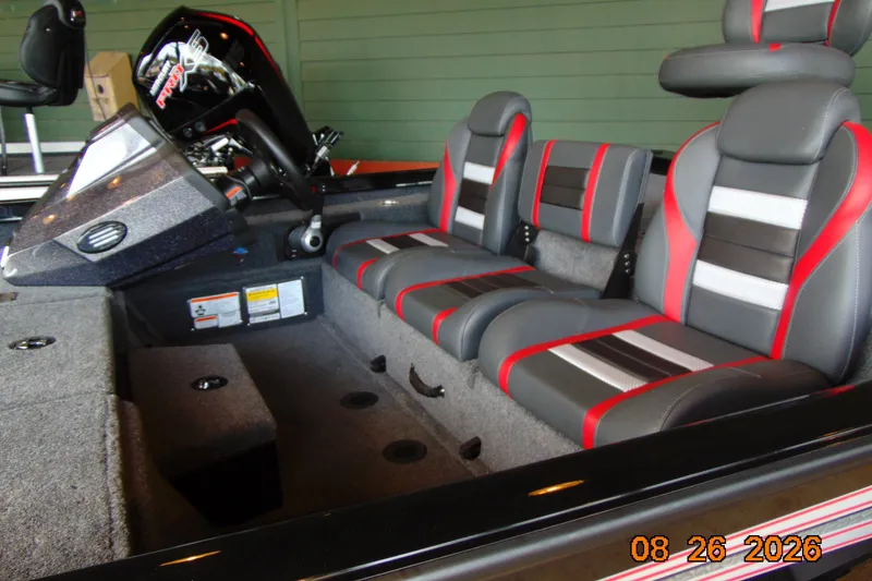 Slide: The Image of 2026 Ranger RT188P boat interior with modern seating and sleek design. - 102
