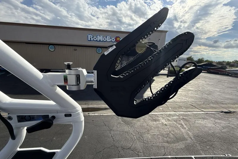 Slide: The Image of 2025 Moomba Mojo boat accessory against a cloudy sky backdrop. - 21