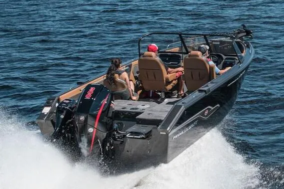 Slide: The Image of Manufacturer Provided Image: 2019 Princecraft Platinum SE 227 boat cruising on open water. - 24