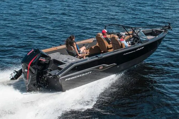 Slide: The Image of Manufacturer Provided Image: 2019 Princecraft Platinum SE 227 boat cruising on the water. - 25