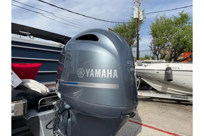 The Image of Yamaha outboard motor on 2016 Forest River Berkshire STS 2.0 Saltwater Edition boat. - 1