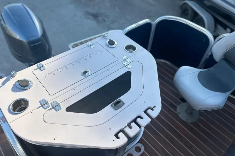 Slide: The Image of 2016 Berkshire STS Salt edition boat deck with fishing station and seating. - 20