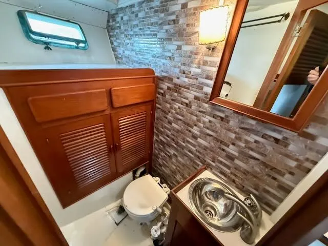 Slide: The Image of Interior view of Rough Water 41 Pilothouse 1982 bathroom. - 13