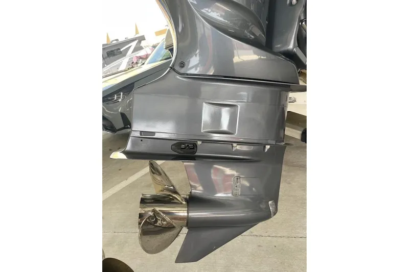 Slide: The Image of 2023 Wellcraft 242 Fisherman boat with Yamaha 300 V6 engine in covered storage. - 6